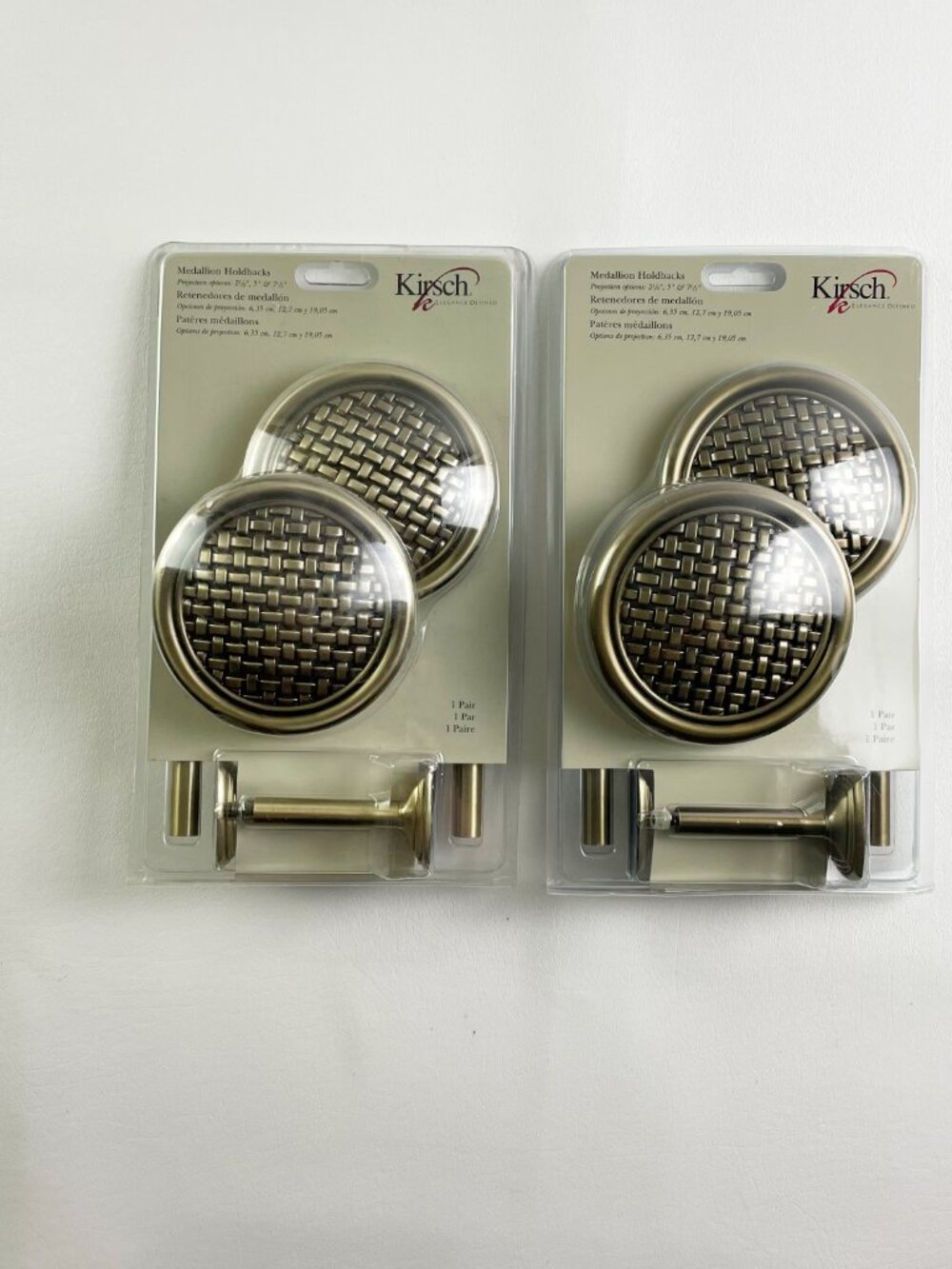 Kirsch Medallion Holdbacks Antique Brass 2 Pairs K33